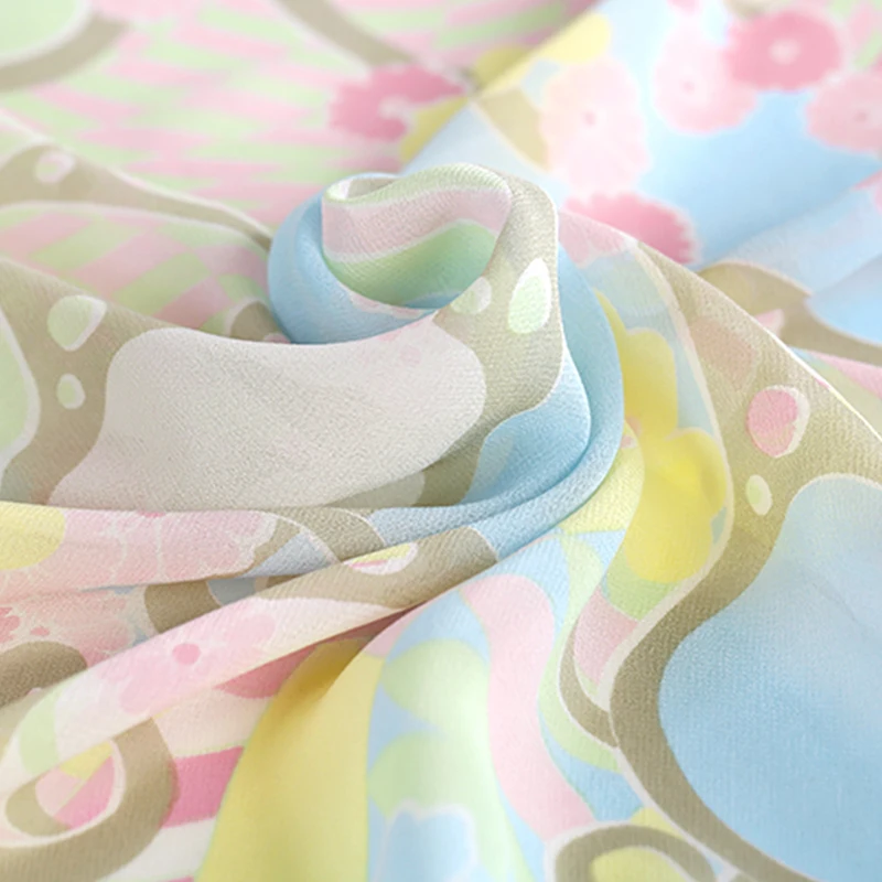 2018 новая Высококачественная цветная цифровая печатная жоржет ткань для лета 10Momme