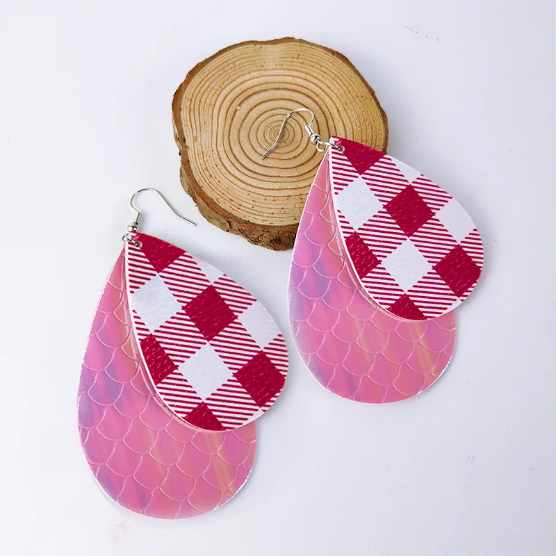 A Cpop Новая мода Медь PU серьги из кожи красочные водяные подвески-сережки модные женские ювелирные украшения подарки для девочек - Окраска металла: A