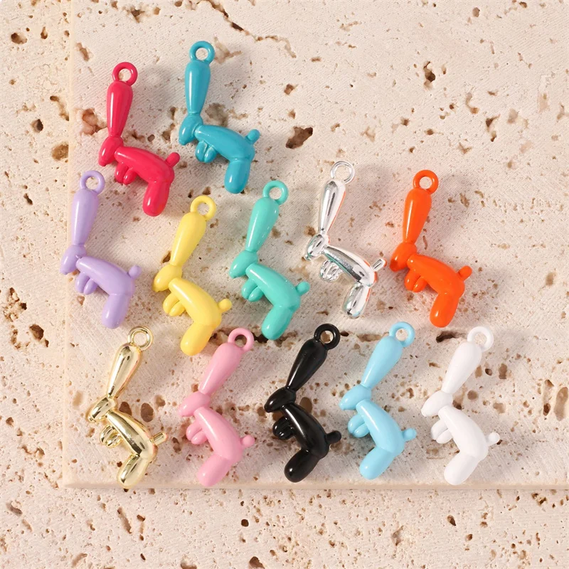 

10pcs New Cute Cartoon 3D Balloon Rabbit Charms Pendant For DIY Handmade Bracelet Necklace Earrings Jewelry Making Accessories