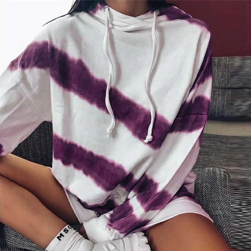 

Oversized Tie Dye Women Hoodies Female Casual Sweatshirt Tops Harajuku Female Pullovers Korean Style Clothes