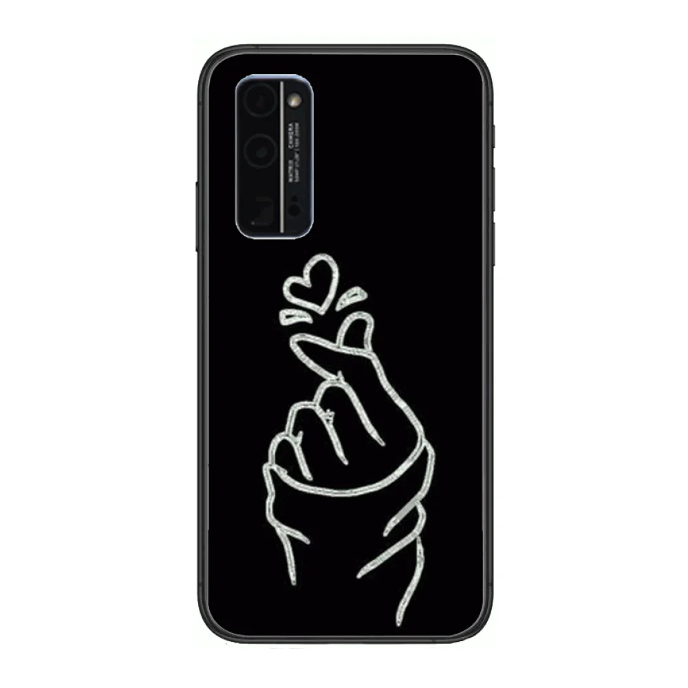 

minimalism Phone Case Hull For Huawei Honor 8 9 10 20 30 A S Lite Pro 5g i Black Back Soft Cell Cover Pretty