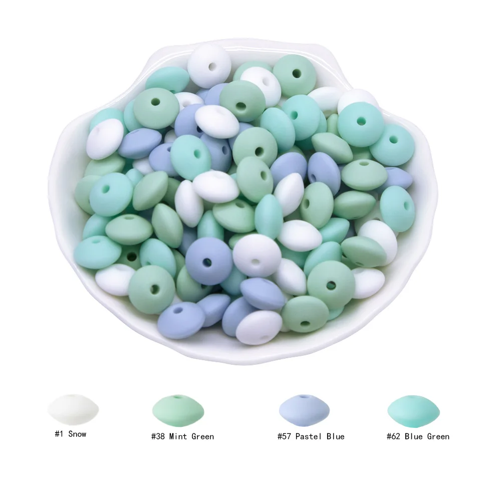 

Cute-Idea Silicone Beads 12MM Lentil Beads 20Pcs BPA Free Eco-friendly Baby Teething Teether DIY Baby Pacifier Chain Pendant Toy