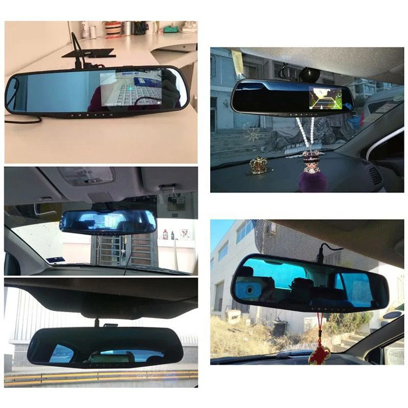 Full HD 1080P камера зеркало заднего вида Dashcam регистратор с двумя объективами автоматический Автомобильный видеорегистратор камера автомобильный видеорегистратор
