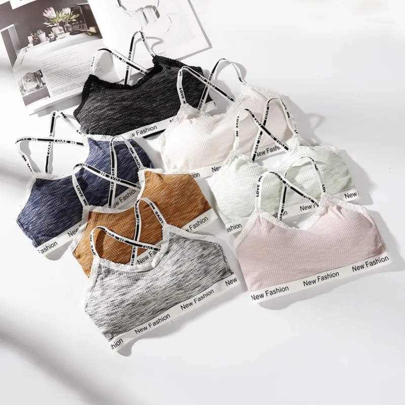 

Women Bralette Bra Female Tops Hot Sale Female Letter Strap Wrapped Chest Shirt Top New Underwear Bras For Women
