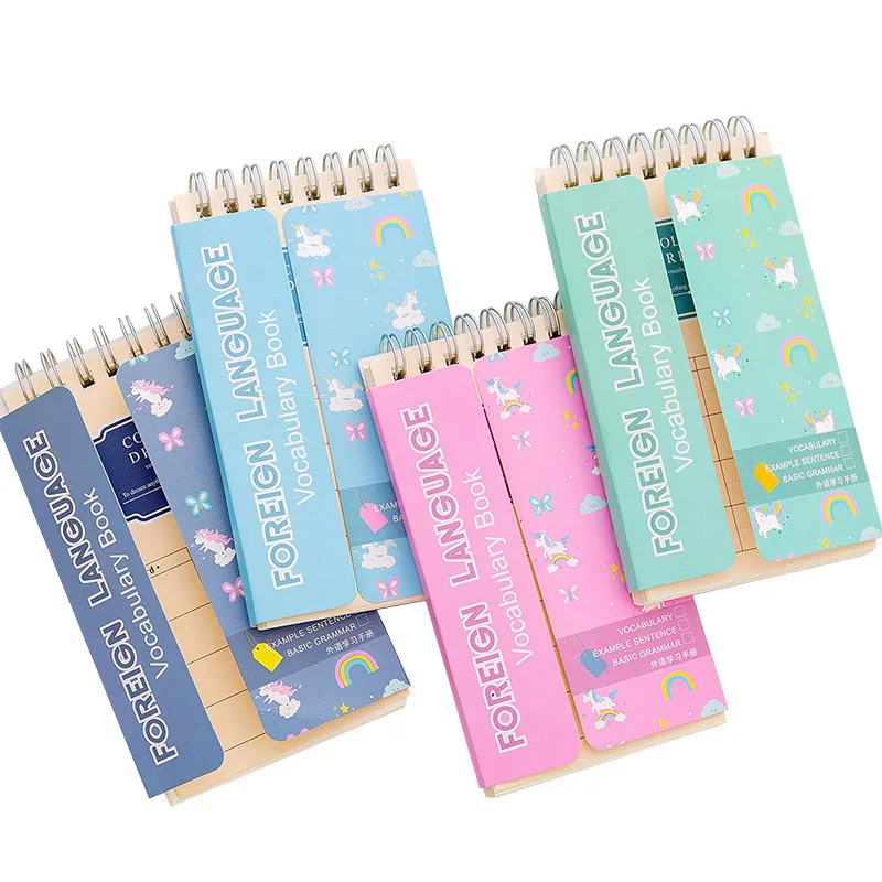 Корейский язык для изучения флэш-карты милый блокнот заметок Кольцо складной