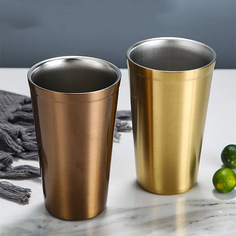 

Home Office Drinkware Insulation Anti-Scalding Coffee Cup Stainless Steel Tea Water Mug Shatterproof Wine Tumbler Beer Glasses