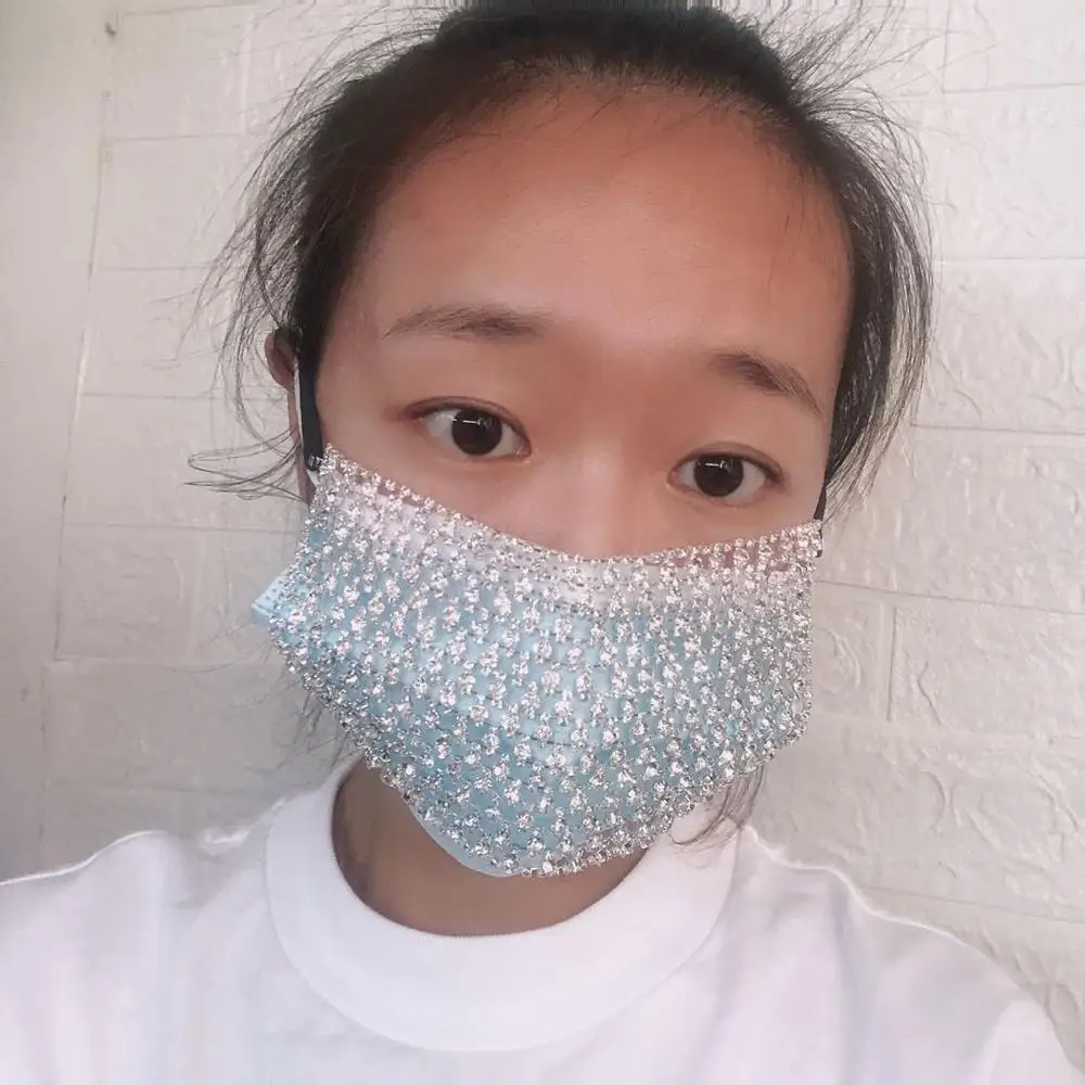 

New fashion luxury Rhinestone Jewelry mask for women and men crystal decorative mask prom party face jewelry