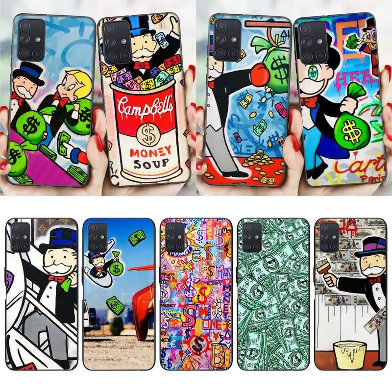

Cartoon Dollar Monopoly Phone Case For Samsung Galaxy S20 21 Note10 20 A30 50 70 71 Plus Ultra