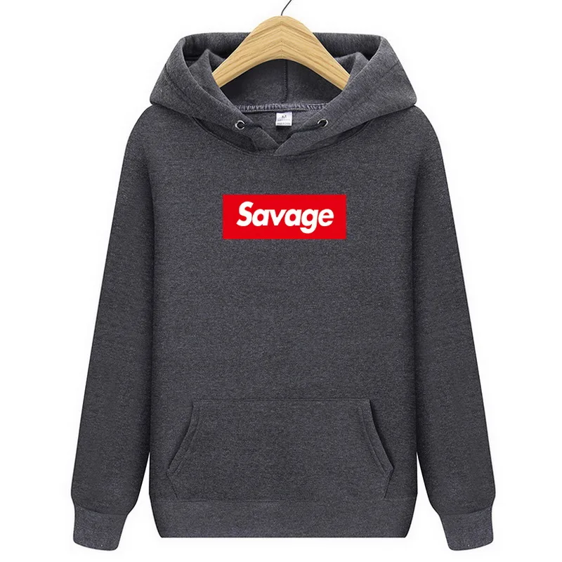 Осенне-зимняя Модная брендовая толстовка с капюшоном с надписью Savage Mans уличные мужские толстовки-худи хип-хоп спортивные костюмы мужские толстовки