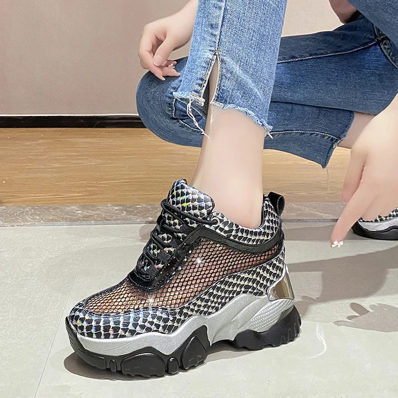 

2021 New Women's Sneakers Fashion Platform Height Increase Shoes Woman Breathable Casual Vulcanized Shoes for Women Sneakers