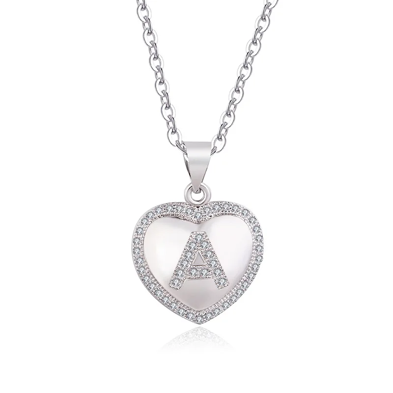 26 ожерелье с буквами для женщин и девочек циркониевое хрустальное надписью