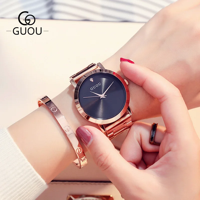 Женские Наручные Часы Guou Janpanese Core Роскошные Аналоговые кварцевые наручные часы