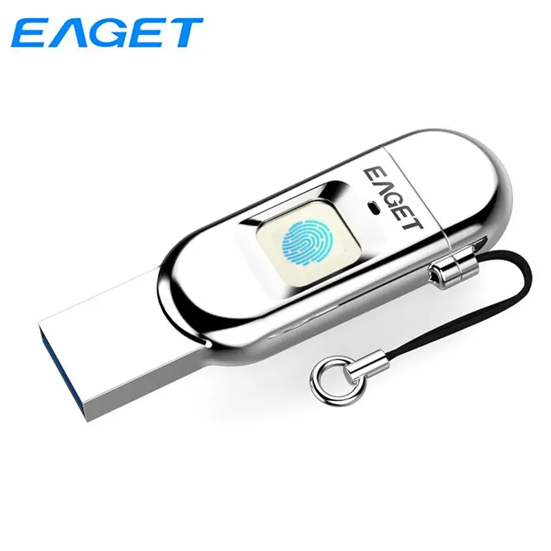 Eaget OTG Fingerprint Encrypted Type C USB Flash Drive 2 In 1 Pen Drive 128GB 64GB 32GB Top Security Pendrive For Phone & Laptop