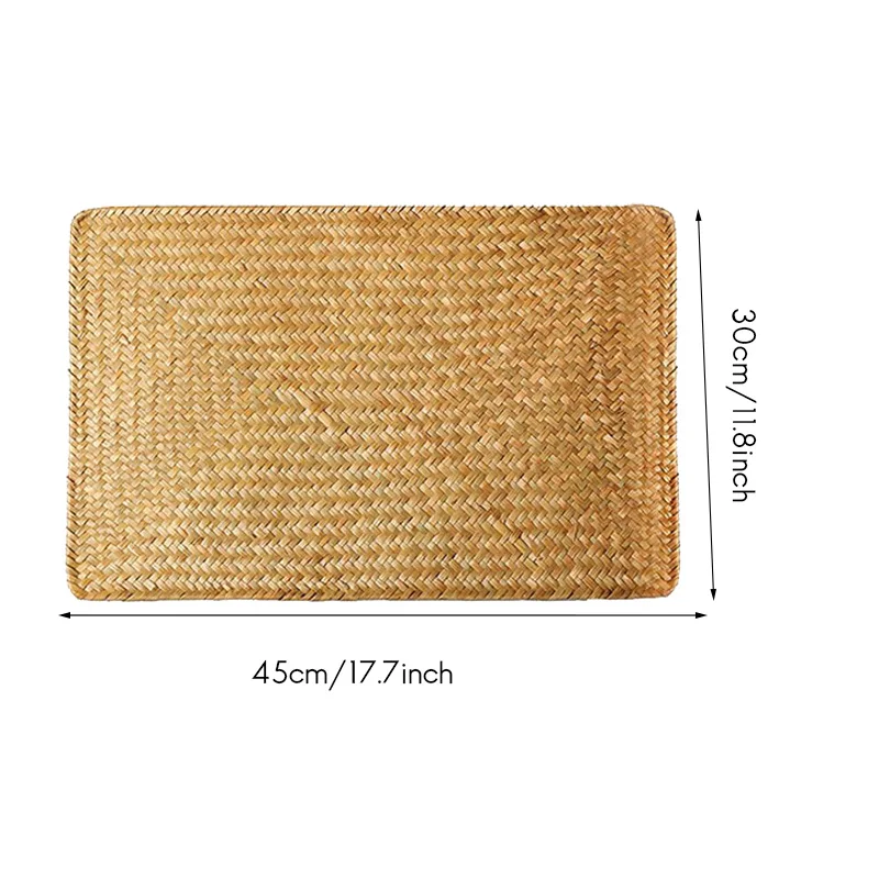 Pack of 8 Natural Seagrass Place Mat 17.7 x 11.8inch Hand-Woven Rectangular Placemats Home Holiday Table Decoration | Дом и сад