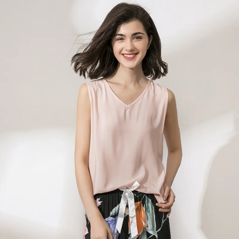 

Autumn Winter New Ladies Pajamas Set Floral Print Black Sleepwear Comfort Loose Cardigan+Vest+Pants+Shorts 4Pcs Gentle Homewear