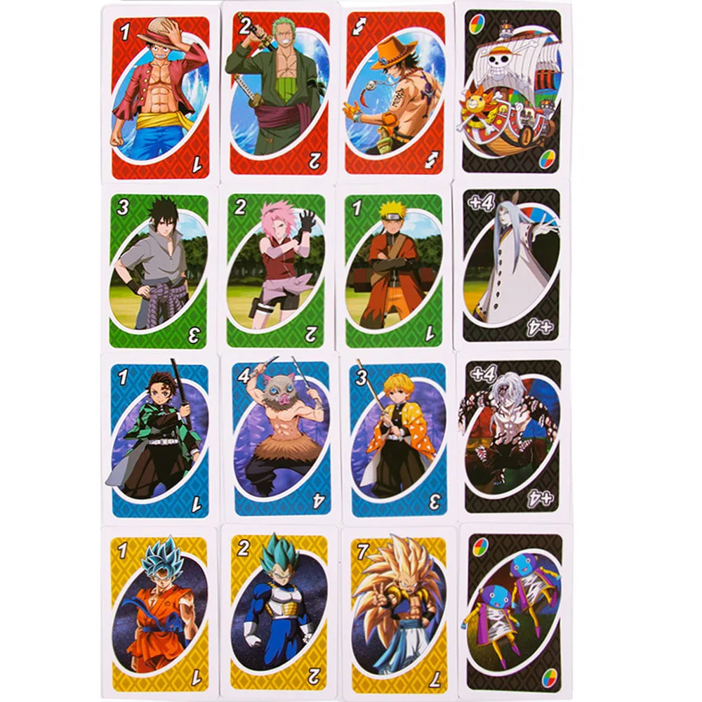 Mattel карточные игры UNO Аниме фигурки One Piece веселый покер семейная Вечеринка