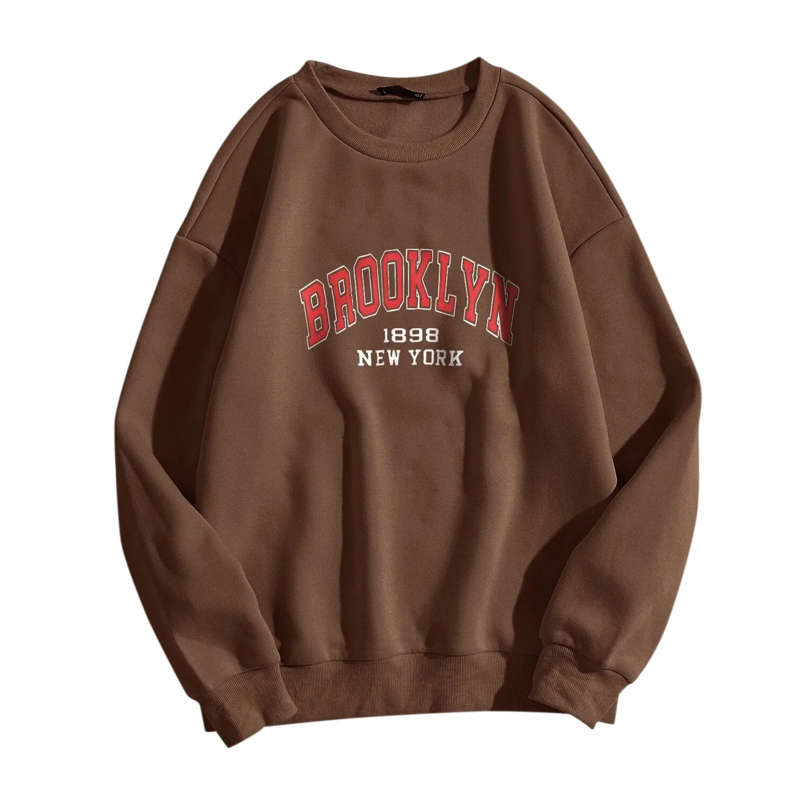 59# 2021 Letter Print Sweatshirts Women Korean Style O-neck Sweatshirt Harajuku Hooded Tops Long Sleeve Pullovers Moletom