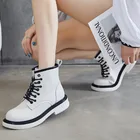 Женские белые ботинки из спилка, индивидуальные нестандартные ботинки на шнуровке, массивные мотоциклетные ботинки, ботильоны для девочек