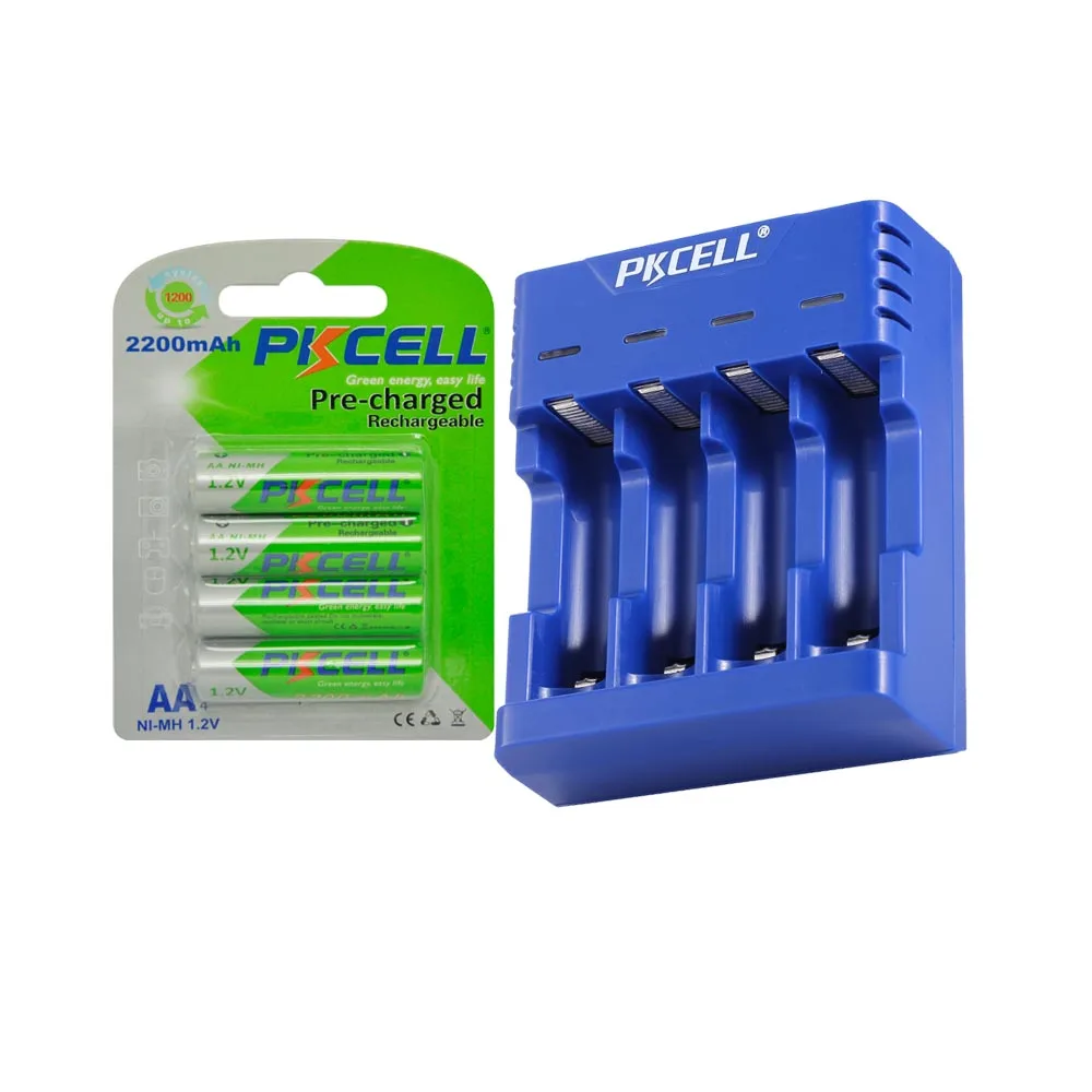 Аккумуляторные батареи PKCELL 2200 мАч aa 1 2 в Ni MH 4 слота USB| |