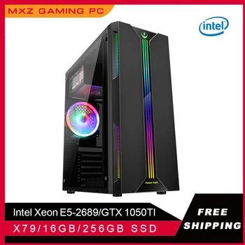MXZ DIY Pc Gaming Intel Xeon E5 2689 Intel 5 2400 Video card GTX1050ti 256GB SSD Windows 10 Pro Key Desktop System unit Pc Gamer