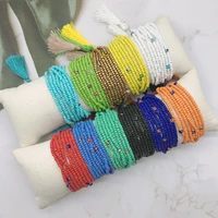 bluestar miyuki bead bracelet for women turkish evil eye pulseras mujer moda rice bead handmade tassel