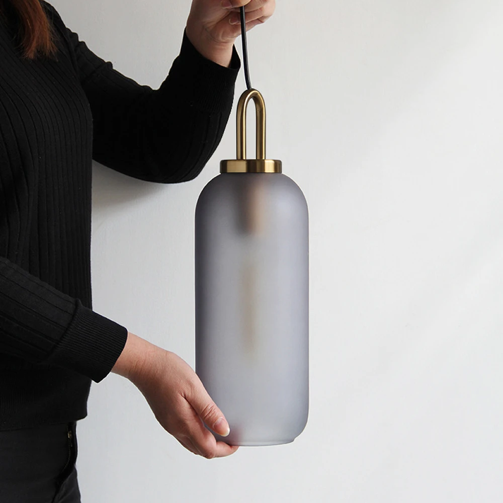 

Vintage Postmodern Nordic Pendant Lights Creative Suspended Glass Jar Hanging Lamp Dining room Restaurant Bar Pendant Light
