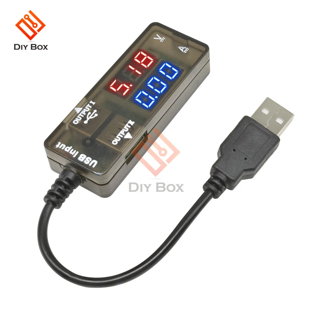 Светодиодный цифровой вольтметр Амперметр USB зарядное устройство Доктор напряжение измеритель тока тестер мощности детектор с USB кабелем