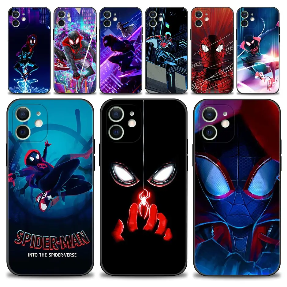 Чехол для телефона с аниме Marvel Человек-паук iPhone 13 12 11 Pro Max Mini XS XR X 7 8 Plus 6S 2020