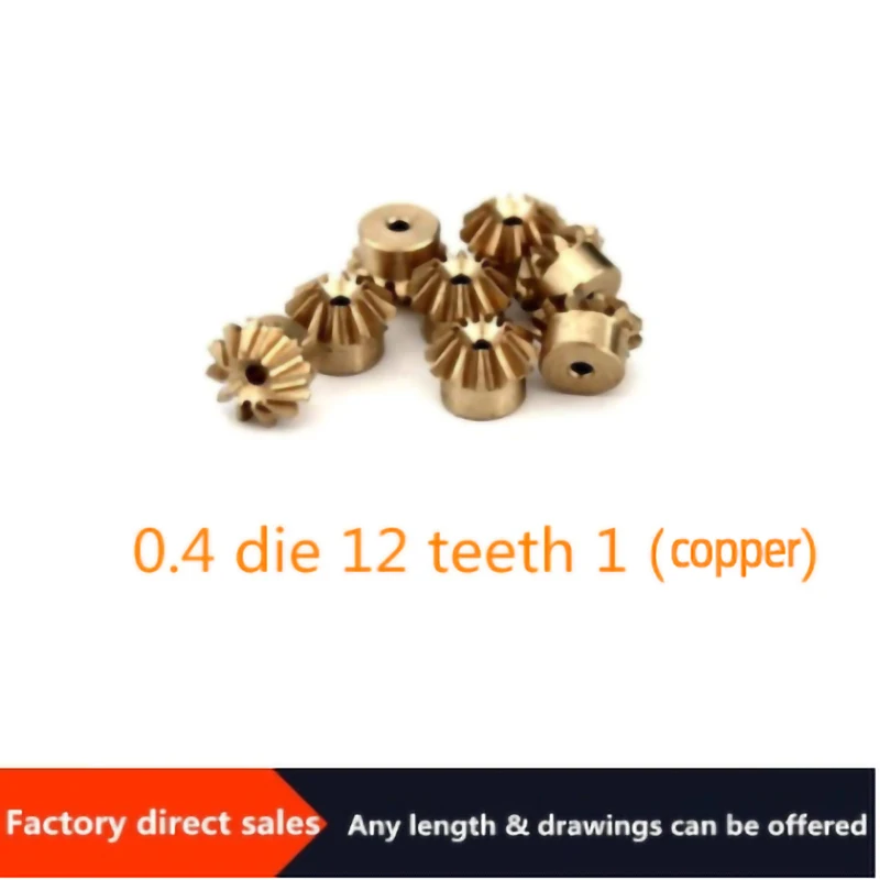 

1pc bevel gear bevel gear 0.4 model 12 teeth hole1mm 90 transmission diy copper steel stainless steel