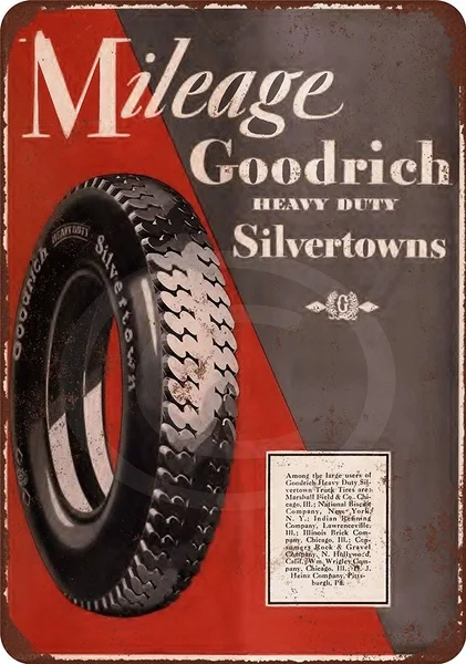 

New Tin Sign Goodrich Silvertown Tires Aluminum Metal Sign