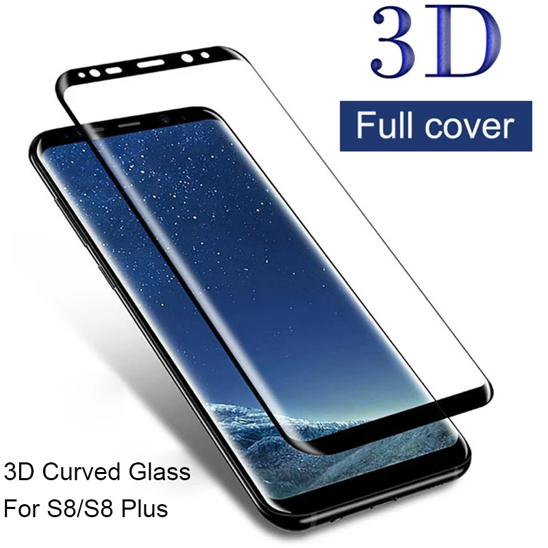 Защитное стекло изогнутое 3D для Samsung S8 Plus S 8 закаленное Galaxy защитная