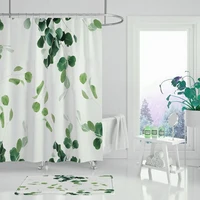 modern 3d printing forest shower curtain green plant tree landscape bath curtain with hooks for bathroom waterproof scenery
