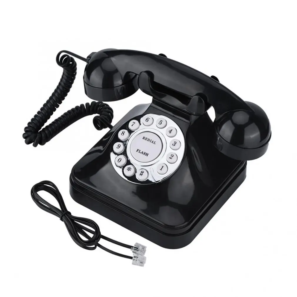 Antique European Vintag Landline Telephone Black High Definition Call Large Clear Button Landline Telephone