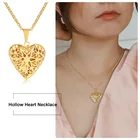 Полые сердца кулон ожерелье из нержавеющей стали женщин Шарм подарок для мама сестра массивные ювелирные изделия