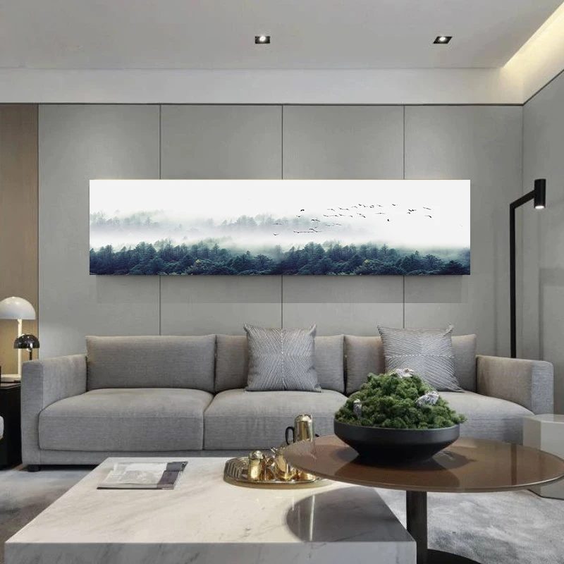 Современное минималистичное украшение на холсте в скандинавском стиле с