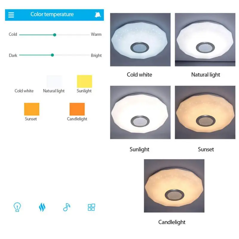 

Modern RGB LED Ceiling Lights Home lighting 5W APP bluetooth Music Light Bedroom Lamps Smart Ceiling Lamp+Remote Control