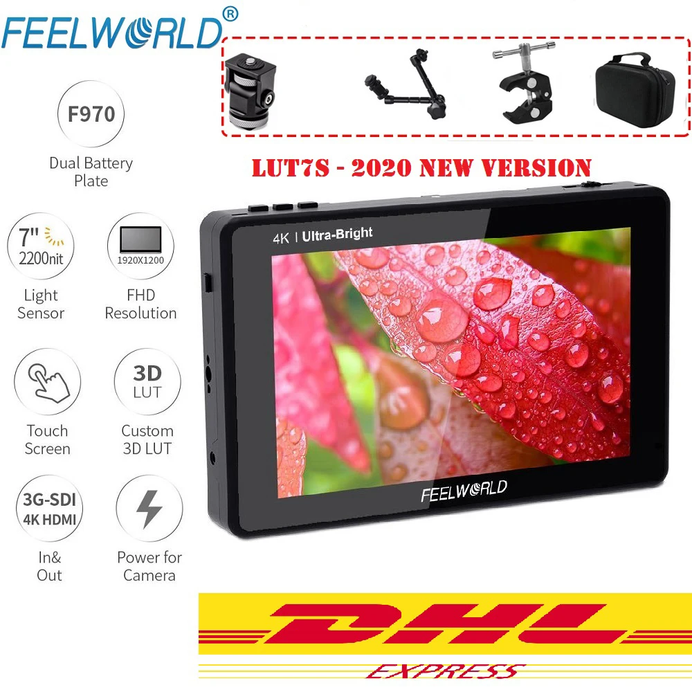 FEELWORLD LUT7S 7 дюймовый сенсорный экран 2200 нит цифровой зеркальной камеры полевой