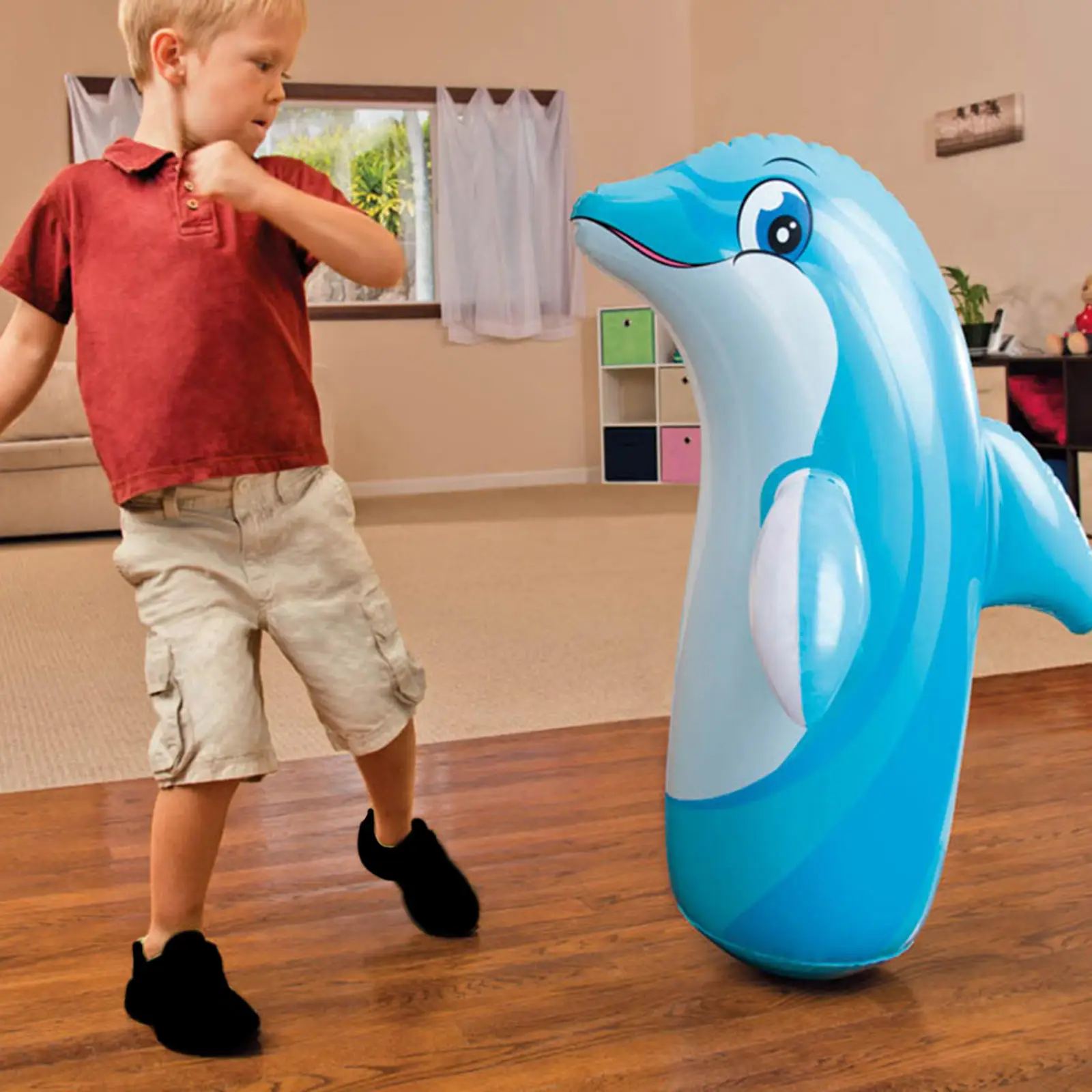 

35'' Inflatable Punching Bag Freestanding Animal Shape Indoor Outdoor Toys