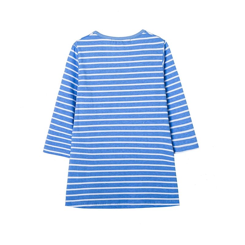 Симпатичное платье с аппликацией и длинными рукавами для девочек круглым