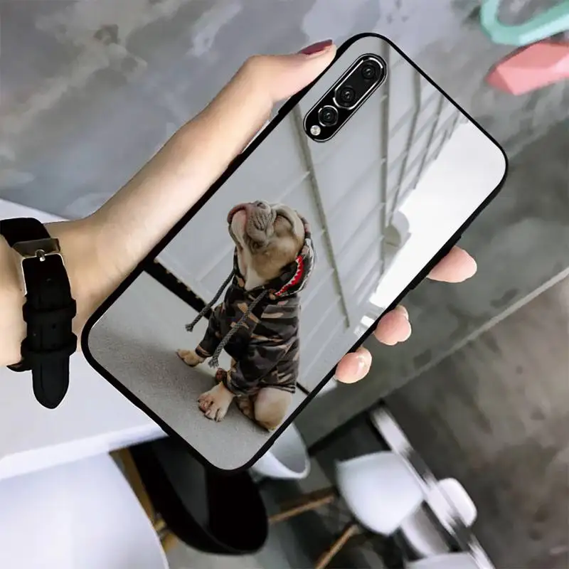 

Fashion Bulldog Phone Case For Huawei Mate10 20Lite 20X Mate20 30 40 Pro Nova3 4 4E 3i Nova5 5ipro Black Soft TPU Case