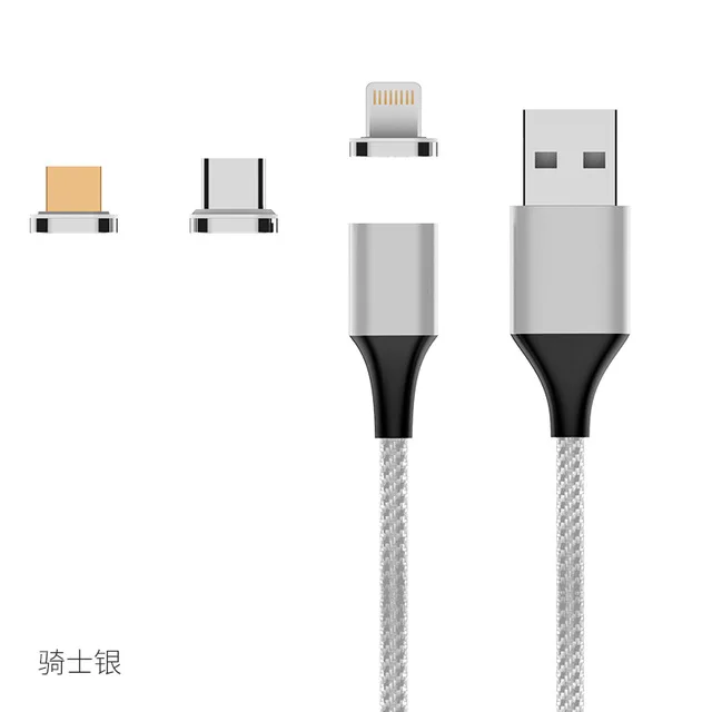 Ingelon 3 в 1 Зарядное устройство usb Магнитный зарядный кабель 1 метр micro 2.4A type c 3.1A Сменный Адаптер для iphone 2.4A быстрое зарядное устройство - Цвет: M10-White