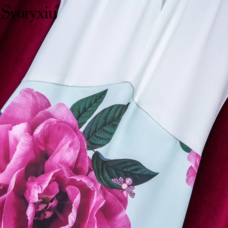 

Svoryxiu 2021New Runway Designer Summer Party Sheath Dress Women's Charming Flower Print Package Buttocks Dresses XXL Vestdios