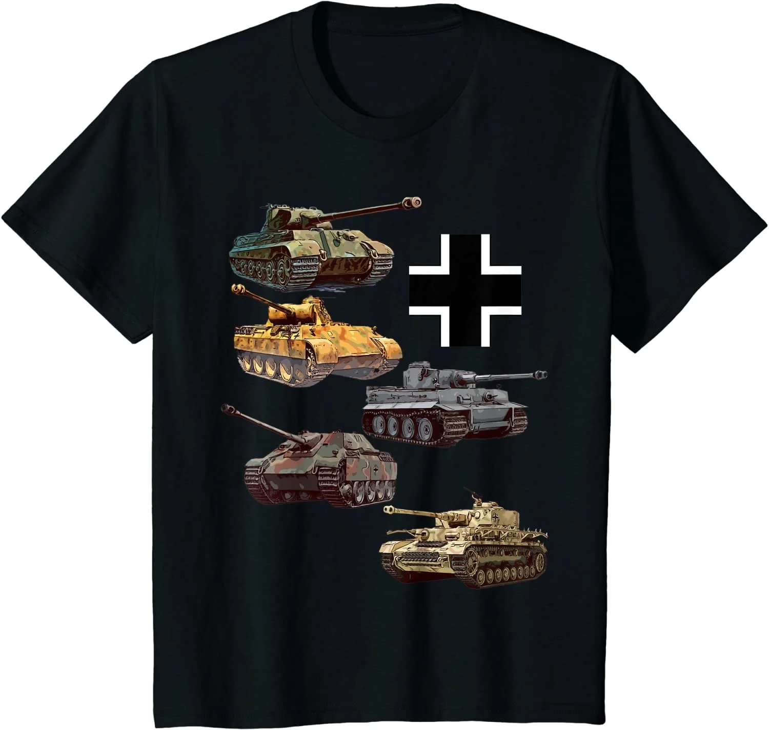 

W rman Panzer Panther, охотничий человек, тир один, тир две футболки. Летняя мужская футболка с подвеской