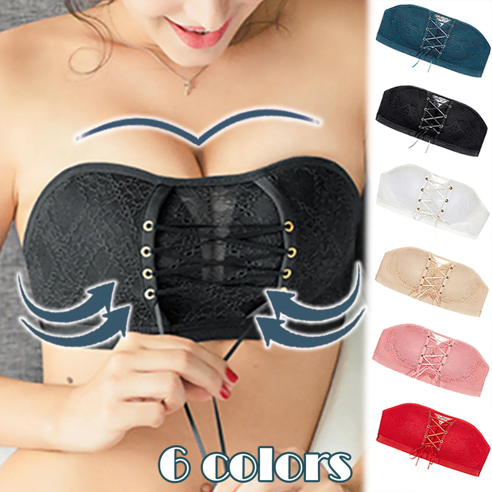 

Женские бандажные Бюстгальтеры без бретелек с застежкой спереди, сексуальный бюстгальтер пуш-ап, нижнее белье для женщин, бюстгальтер, бесш...