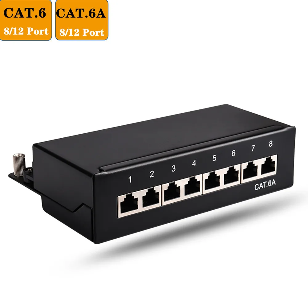 8/12 Порт Cat6 Cat6A полностью экранированная патч панель мини настольный настенный