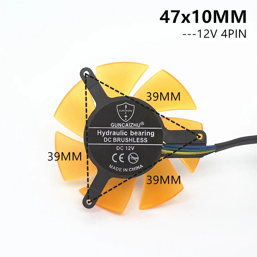 Видеокарта для ZOTAC Fan Blade 45 мм Тихая Бесшумная шаг отверстия 39 12 В 4 контакта 47 |