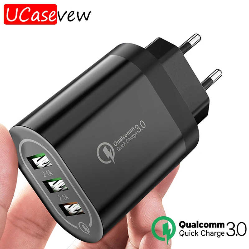 Зарядное устройство с 3 портами USB быстрая зарядка 5 В 2 4 А 18 Вт адаптер питания для