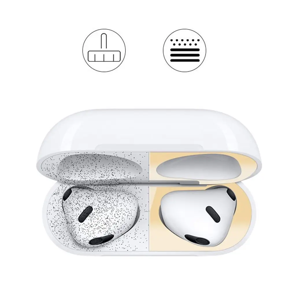 Metal Dust Guard Sticker Case for Apple AirPods 3 Earphone Cover Headphone Charging Box Protective Accessories | Электроника