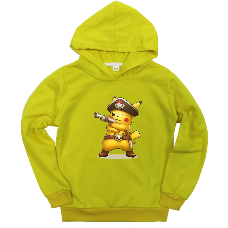Hoodies 13 Новейшие толстовки с покемонами для маленьких мальчиков и девочек; свитер с принтом Пикачу; хлопковый повседневный спортивный свитер для подростков; сезон весна-осень - Цвет: Hoodies 13