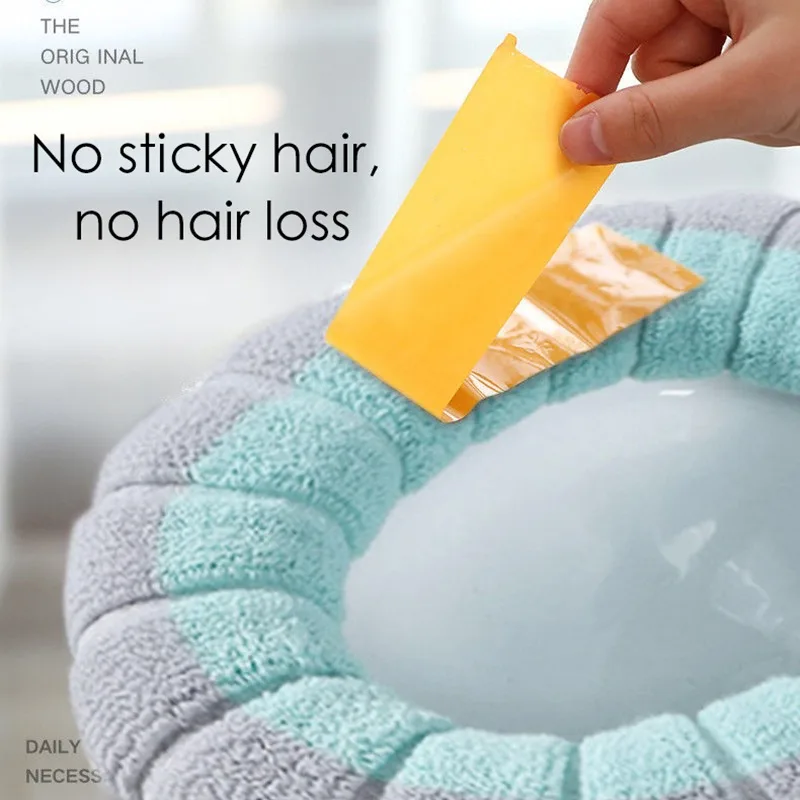 Зимняя женская Обложка теплое сиденье для туалета 1 шт. моющиеся аксессуары